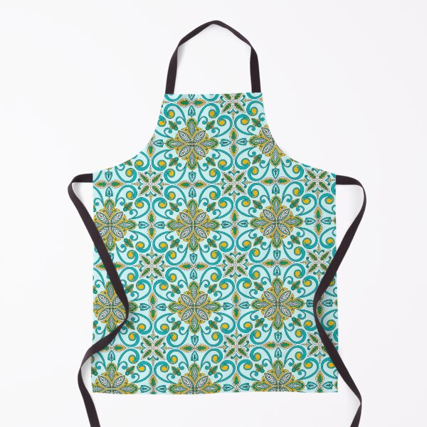 Item preview, Moroccan Tile Pattern - Yellow and Green - Detailed Block Print Design, simple pattern designed and sold by SemDesigns1.