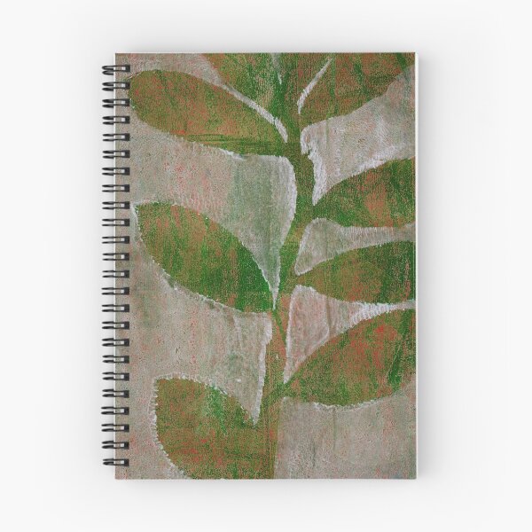 Item preview, Botanical monoprint of real leaves in green and red designed and sold by AliSullivanArt.