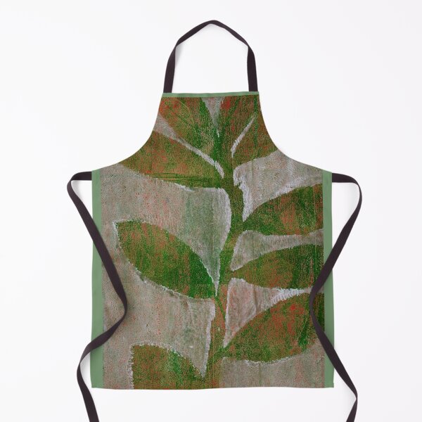 Item preview, Botanical monoprint of real leaves in green and red designed and sold by AliSullivanArt.