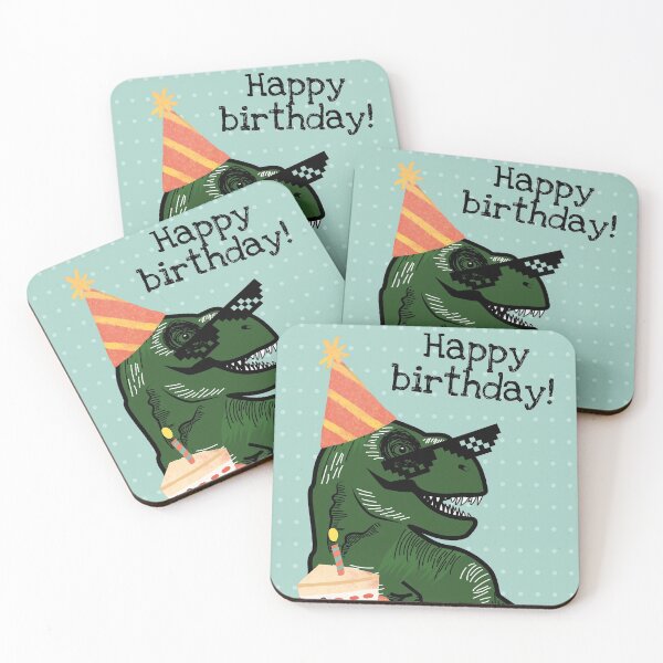 Item preview, Green dinosaur happy birthday designed and sold by BeeMeCreative.