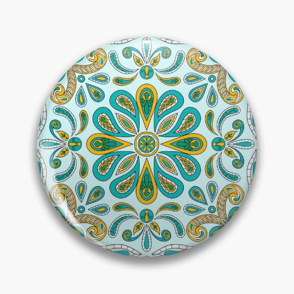 Item preview, Moroccan Tile Pattern - Yellow and Green - Detailed Block Print Design, simple pattern designed and sold by SemDesigns1.