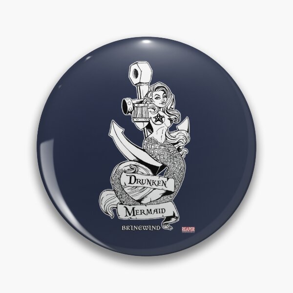 Item preview, ReaperCon 2020 Drunken Mermaid Veritcal B&W designed and sold by lintschie.