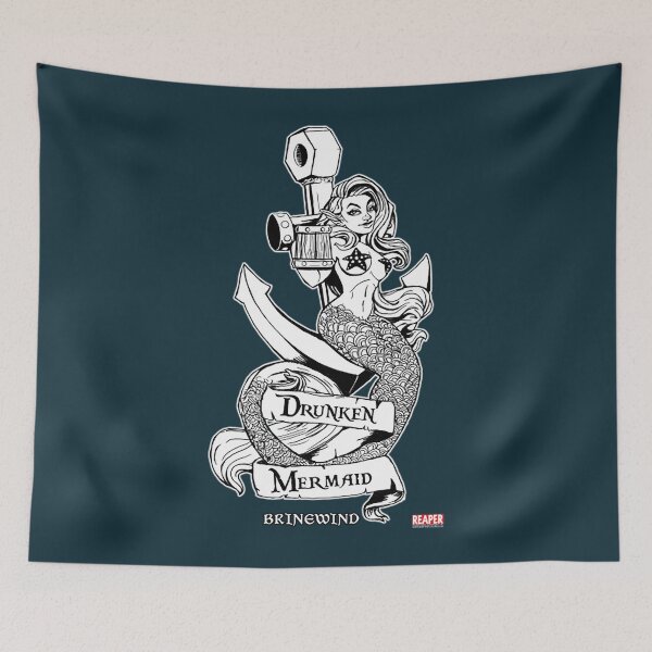 Item preview, ReaperCon 2020 Drunken Mermaid Veritcal B&W designed and sold by lintschie.