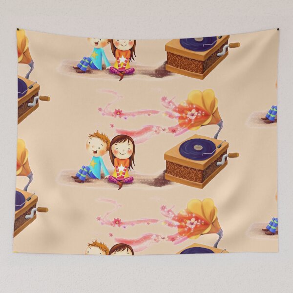 Item preview, A Boy And A Girl Receive Music Therapy With A Gramophone designed and sold by Phantasmal-2-do.