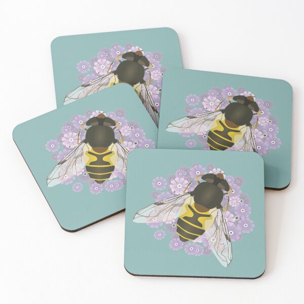 Item preview, A common drone fly on purple flowers designed and sold by Bwiselizzy.