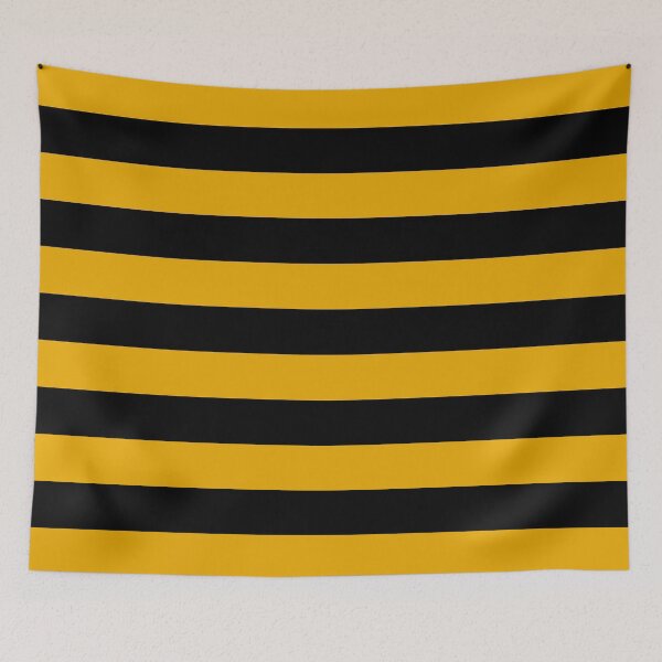 Item preview, Golden Yellow and Black Horizontal Stripe Pattern 2022 Trending Color - Colour - Hue - Shade Pantone Daylily 15-0956 designed and sold by ColorOfTheYears.