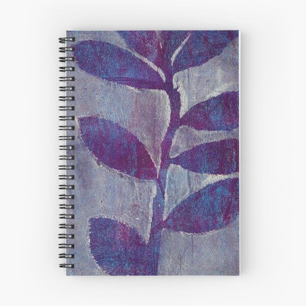 Item preview, Botanical monoprint of real leaves in beautiful purple and blue designed and sold by AliSullivanArt.
