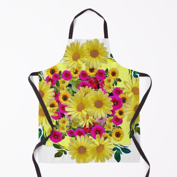 Item preview, YELLOW DAISY PURPLE PETUNIAS SPRING FLORAL WHITE PATTERN designed and sold by sharlesart.