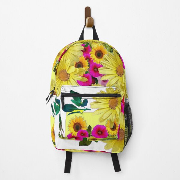 Item preview, YELLOW DAISY PURPLE PETUNIAS SPRING FLORAL WHITE PATTERN designed and sold by sharlesart.