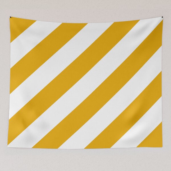 Item preview, Golden Yellow and White Diagonal Stripe Pattern 2022 Trending Color - Colour - Hue - Shade Pantone Daylily 15-0956 designed and sold by ColorOfTheYears.