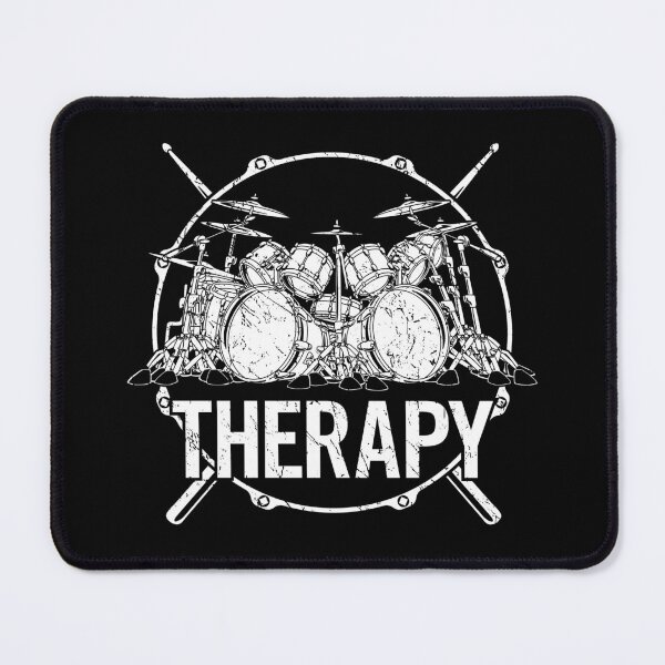 Item preview, Drummers Therapy Drum Set with Crossed Drum Sticks Cartoon Illustration designed and sold by hobrath.