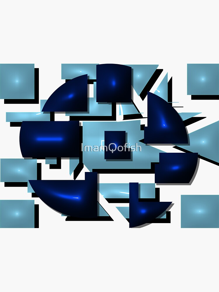 "abstract design of broken circles and squares" Sticker for Sale by