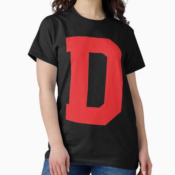 Aperçu de l'œuvre Alphabet, D rouge, Lettre sportive D créée et vendue par TheCultStuff.