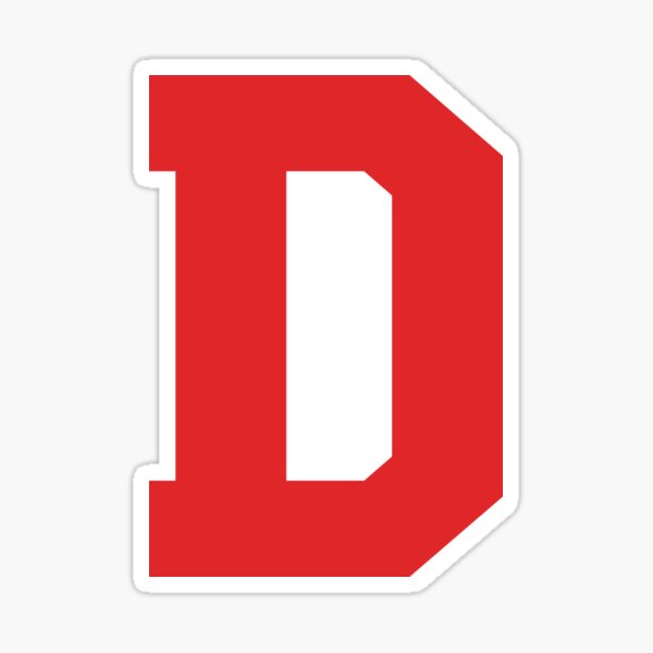 Aperçu de l'œuvre Alphabet, D rouge, Lettre sportive D créée et vendue par TheCultStuff.