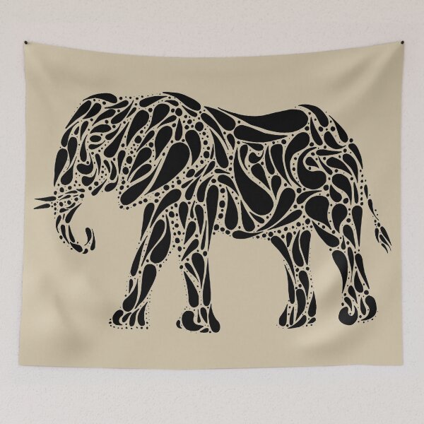 Item preview, 'ELEPHANT' - Hand Drawn Ink Design designed and sold by TaltalimDesign.