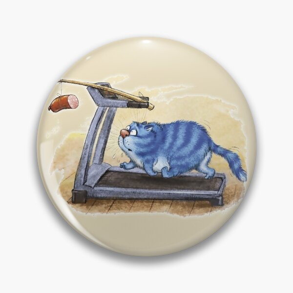 Item preview, A Fat Blue Cat Runs On A Treadmill For Sausage designed and sold by Phantasmal-2-do.