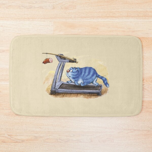 Item preview, A Fat Blue Cat Runs On A Treadmill For Sausage designed and sold by Phantasmal-2-do.
