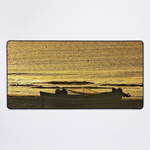 Item preview, Fishing Boat Seashore Beach Sunset designed and sold by Anna Lemos.