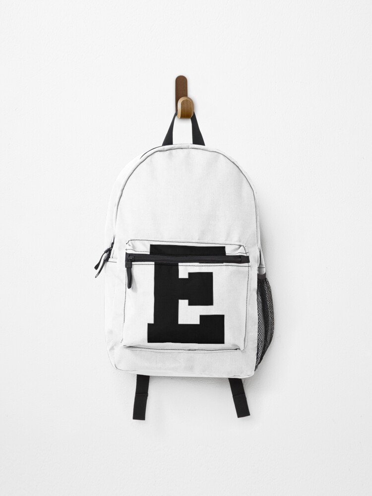 Alphabet Black E Sports letter E Backpack