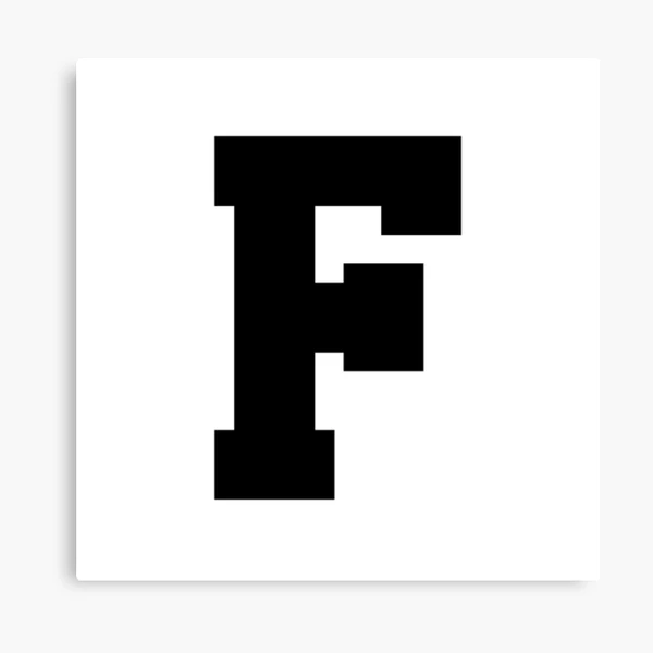 Alphabet, Black F, Sports letter F Canvas Print for Sale by TheCultStuff