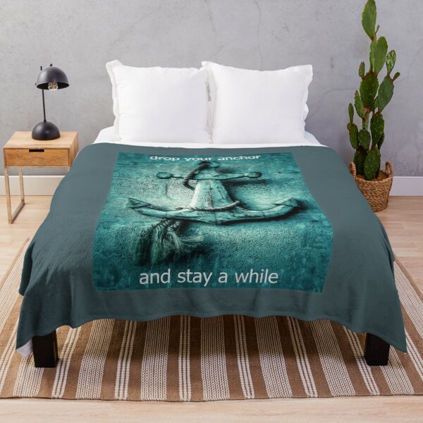 Item preview, Welcome Words Stay a While Anchor Drop Turquoise Tones designed and sold by Beachy.