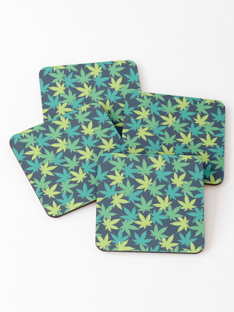 Thumbnail 1 of 5, Coasters (Set of 4), Weed Leaf Pattern designed and sold by SweetLog.