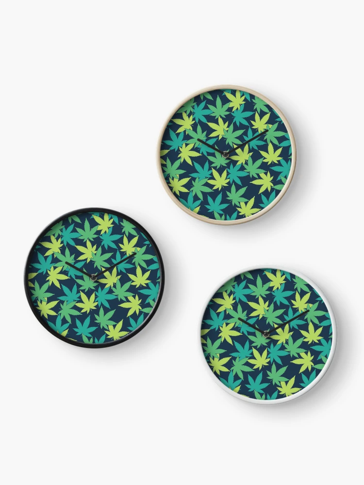 Thumbnail 3 of 4, Clock, Weed Leaf Pattern designed and sold by SweetLog.