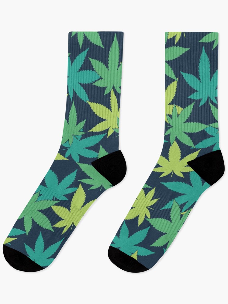 Thumbnail 1 of 5, Socks, Weed Leaf Pattern designed and sold by SweetLog.