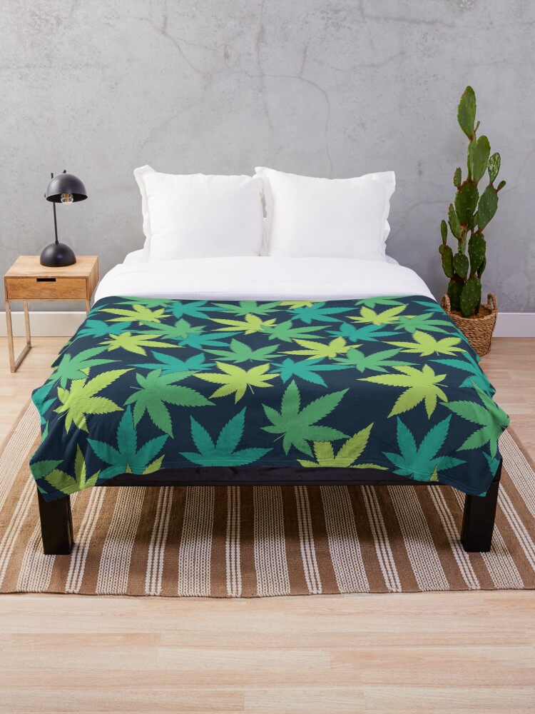 Thumbnail 1 of 6, Throw Blanket, Weed Leaf Pattern designed and sold by SweetLog.