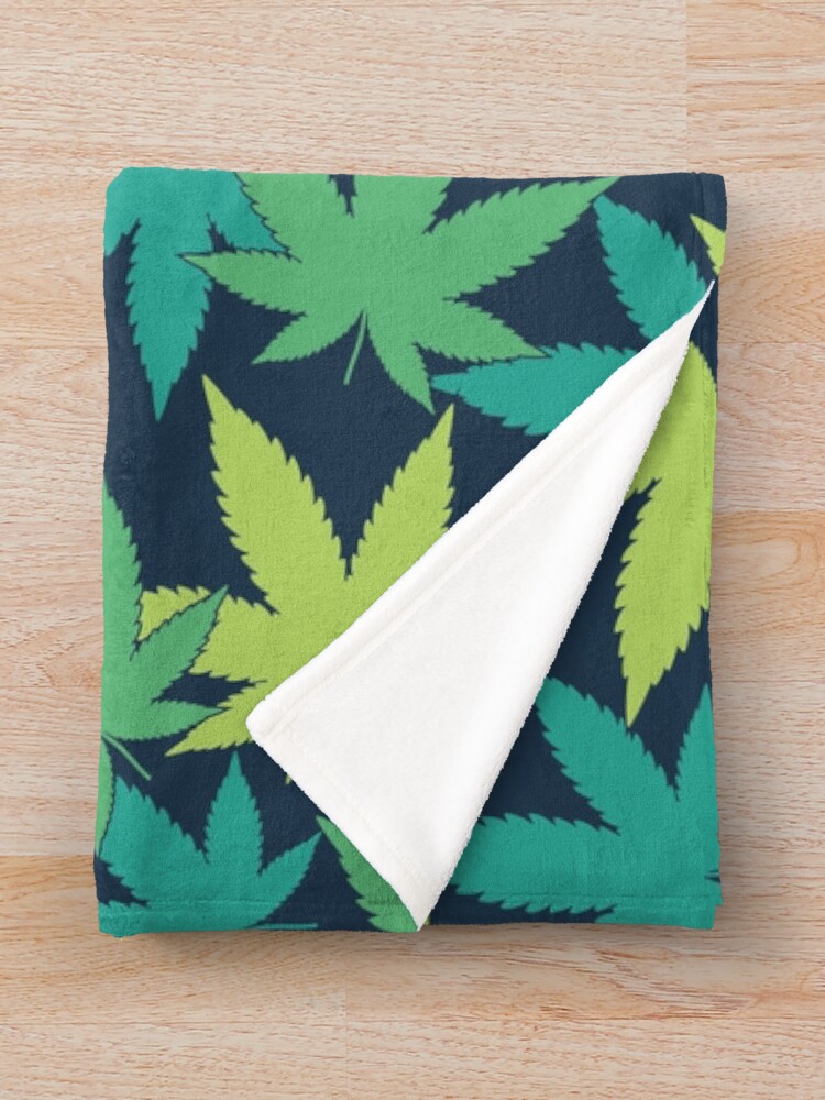 Thumbnail 3 of 6, Throw Blanket, Weed Leaf Pattern designed and sold by SweetLog.