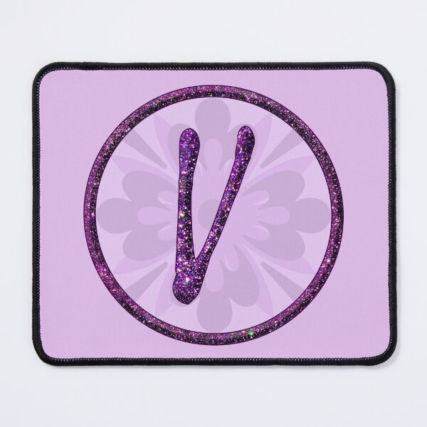 Item preview, V monogram letter glittering alphabet ABC designed and sold by GlamourChick.