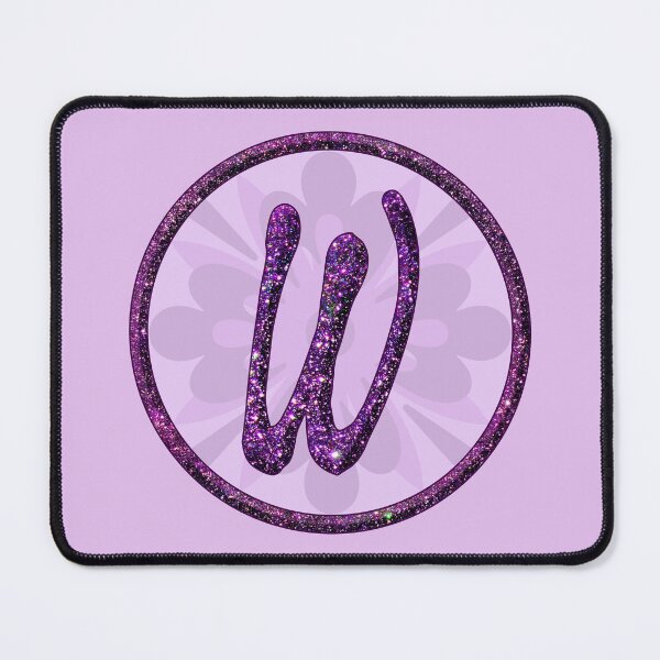 Item preview, Monogram W Letter Glittering Alphabet Purple Glitter Glam designed and sold by GlamourChick.