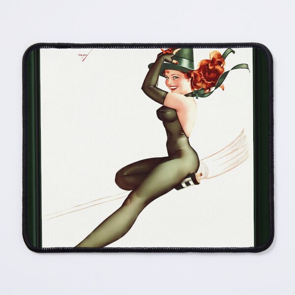 Witch On A Broomstick by George Brown Petty Wall Decor Xzendor7 Old Masters Art Reproductions Mouse Pad