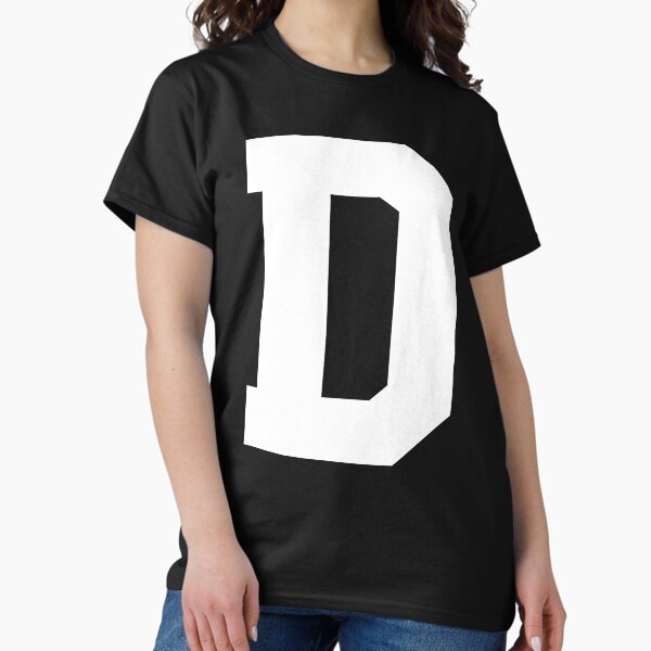 Aperçu de l'œuvre Alphabet, D blanc, Lettre sportive D créée et vendue par TheCultStuff.