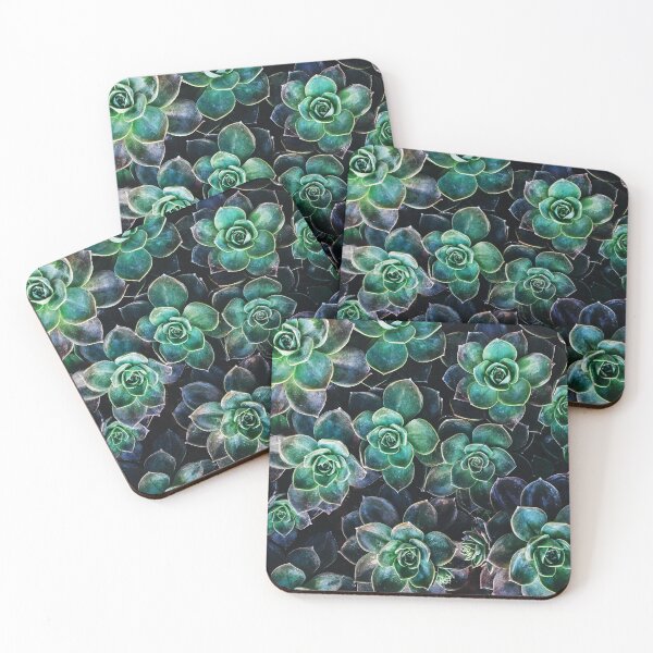 Item preview, Vibrant Blue and Green Colourful Succulents designed and sold by JulieSouster.