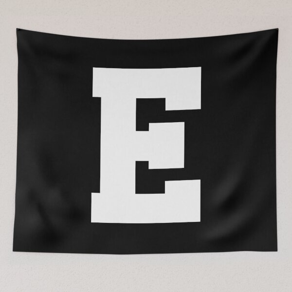 Item preview, Alphabet, White E, Sports letter E designed and sold by TheCultStuff.