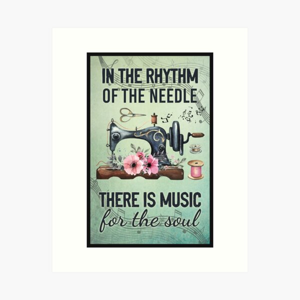 Item preview, Sewing Machine & Music Notes Poster, Sewing Room Wall Art, Craft Room Decor, Tailor Sewer Gifts, Rhythm of the Needle, Music for the Soul designed and sold by NatashaPack78.