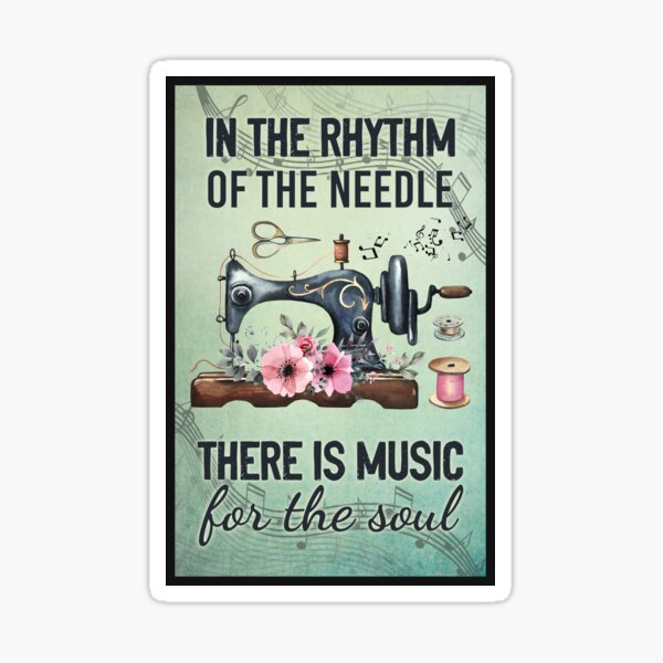 Item preview, Sewing Machine & Music Notes Poster, Sewing Room Wall Art, Craft Room Decor, Tailor Sewer Gifts, Rhythm of the Needle, Music for the Soul designed and sold by NatashaPack78.