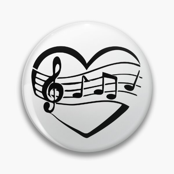 Item preview, Black Musical Heart designed and sold by PolishedPin.