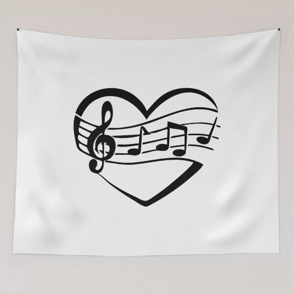 Item preview, Black Musical Heart designed and sold by PolishedPin.