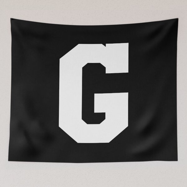 Item preview, Alphabet, White G, Sports letter G designed and sold by TheCultStuff.