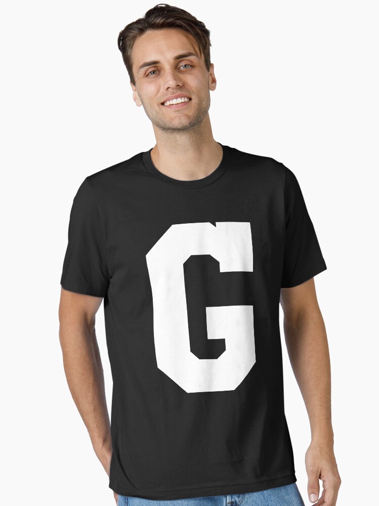 T-shirt Con Lettera Dell'alfabeto 'g' Maglietta In Cotone Uomo - Foto 10