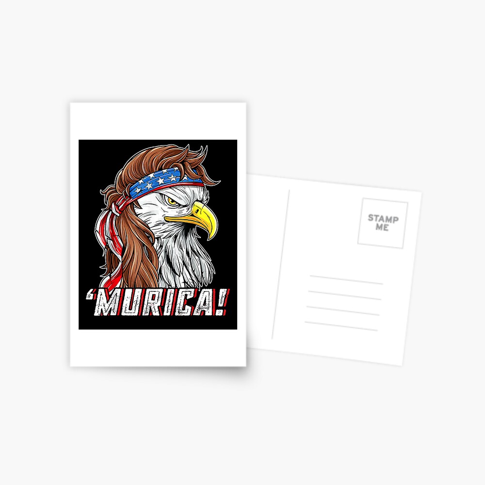 Merica Eagle Mullet 4th of July American Flag Trucker Hat