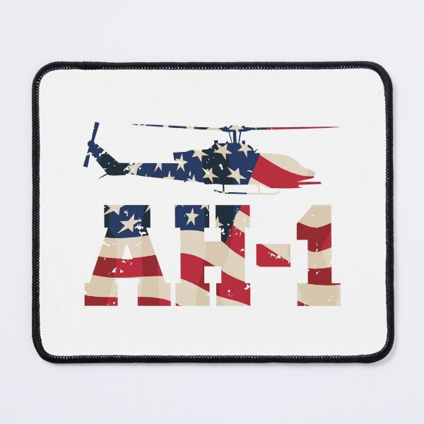 Item preview, AH-1 Cobra Helicopter Military Aircraft in Vintage Red White and Blue Stars and Stripes designed and sold by hobrath.