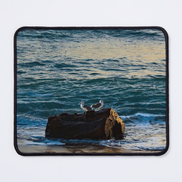 Item preview, Driftwood Seagulls Couple Beach Seashore Seascape designed and sold by Anna Lemos.