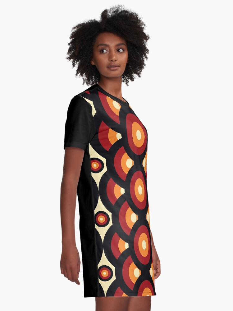 Alternate view of 60s 70s Style Retro Vintage Mid-Century Graphic T-Shirt Dress