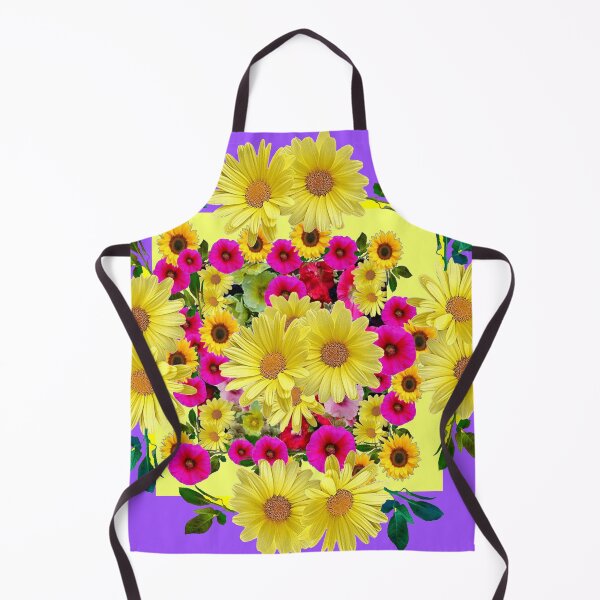 Item preview, YELLOW DAISY PURPLE PETUNIAS SPRING FLORAL PURPLE PATTERN designed and sold by sharlesart.