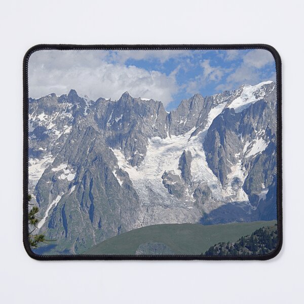 Item preview, Snowy Mountain Peaks Green Meadows Alpine Landscape designed and sold by Anna Lemos.