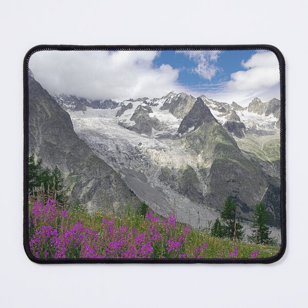 Item preview, Flowering Meadows Snowy Mountains Summer Alpine Landscape designed and sold by Anna Lemos.