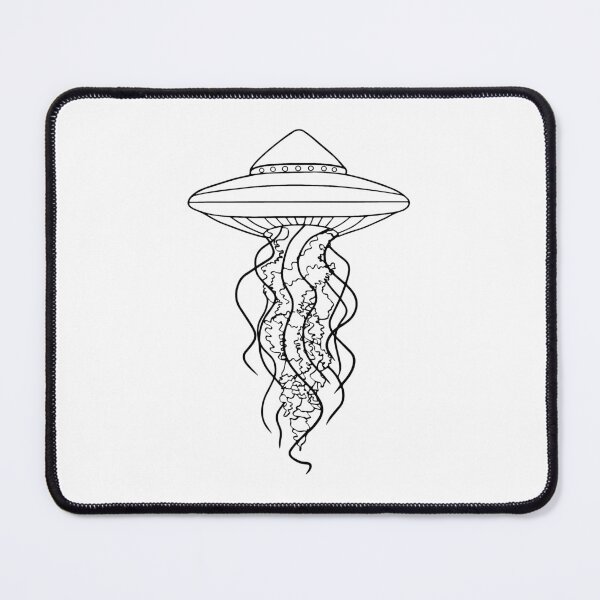 Item preview, UFO Jellyfish Line Drawing designed and sold by Ciara Shortall.